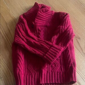 Cat & Jack Vibrant Red Knit Sweater